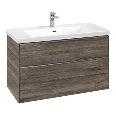 V&B Waschtischunterschrank Subway 3.0 97,3x57,6x47,8cm, m LE/Gr Alu gl, st. Oa