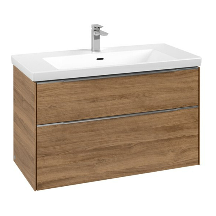 V&B Waschtischunterschrank Subway 3.0 97,3x57,6x47,8cm, o LE/Gr Alu gl, Kan Oa