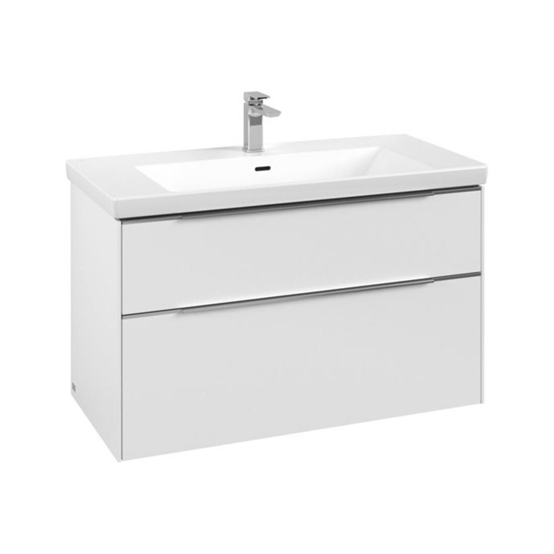 V&B Waschtischunterschrank Subway 3.0 97,3x57,6x47,8cm, o LED/Gr Alu gl, P wh.