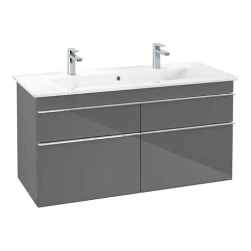 V&B Waschtischunterschrank Venticello 115,3x59x50,2cm, Gr. Chrom, glossy grey