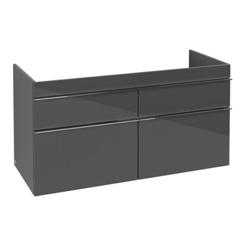 V&B Waschtischunterschrank Venticello 115,3x59x50,2cm, Gr. Chrom, glossy grey