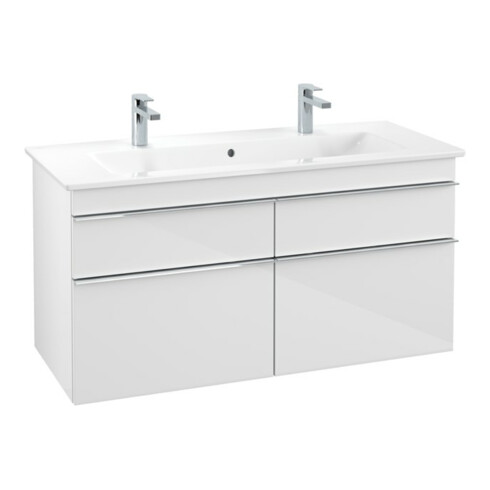 V&B Waschtischunterschrank Venticello 115,3x59x50,2cm, Gr. Chrom, glossy white