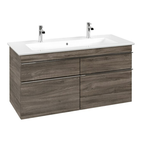 V&B Waschtischunterschrank Venticello 115,3x59x50,2cm, Griff Chrom, stone oak