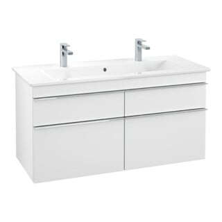 V&B Waschtischunterschrank Venticello 115,3x59x50,2cm, Griff Chrom, white matt