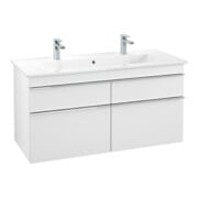 V&B Waschtischunterschrank Venticello 115,3x59x50,2cm, Griff Chrom, white matt