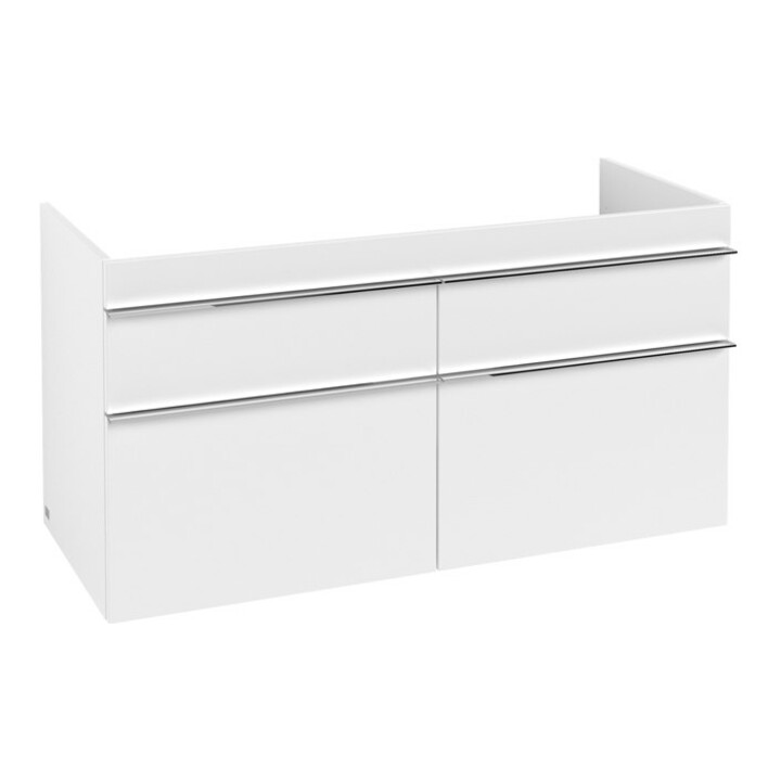 V&B Waschtischunterschrank Venticello 115,3x59x50,2cm, Griff Chrom, white matt