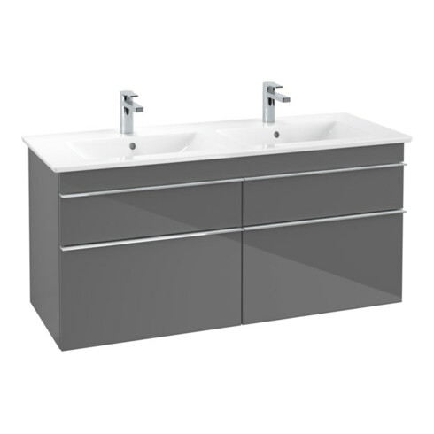 V&B Waschtischunterschrank Venticello 125,3x59x50,2cm, Gr. Chrom, glossy grey