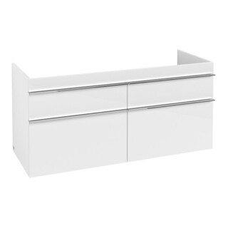 V&B Waschtischunterschrank Venticello 125,3x59x50,2cm, Gr. Chrom, glossy white