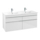 V&B Waschtischunterschrank Venticello 125,3x59x50,2cm, Gr. Chrom, glossy white-3