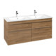 V&B Waschtischunterschrank Venticello 125,3x59x50,2cm, Griff Chrom, kansas oak-1