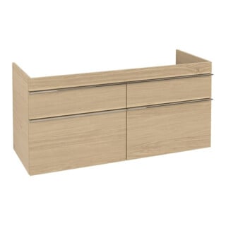 V&B Waschtischunterschrank VENTICELLO 125,3x59x50,2cm, Griff Chrom, nordic oak
