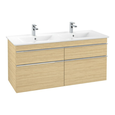 V&B Waschtischunterschrank VENTICELLO 125,3x59x50,2cm, Griff Chrom, nordic oak