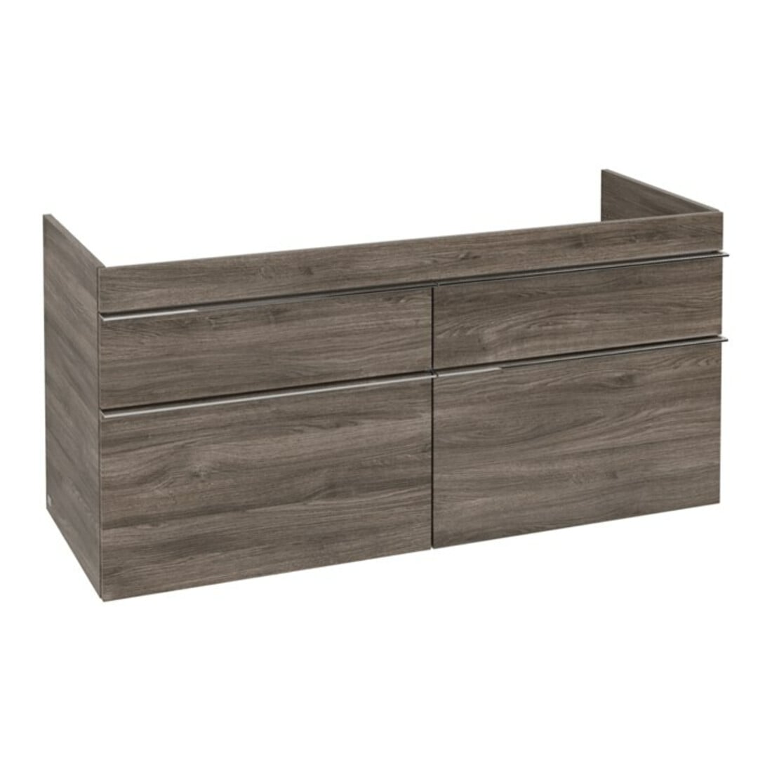 V&B Waschtischunterschrank Venticello 125,3x59x50,2cm, Griff Chrom, stone oak
