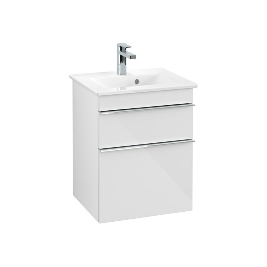 V&B Waschtischunterschrank Venticello 46,6x59x42,5cm, Gr. Chrom, glossy white