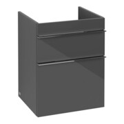 V&B Waschtischunterschrank Venticello 46,6x59x42,5cm, Griff Chrom, glossy grey