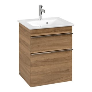V&B Waschtischunterschrank Venticello 46,6x59x42,5cm, Griff Chrom, kansas oak