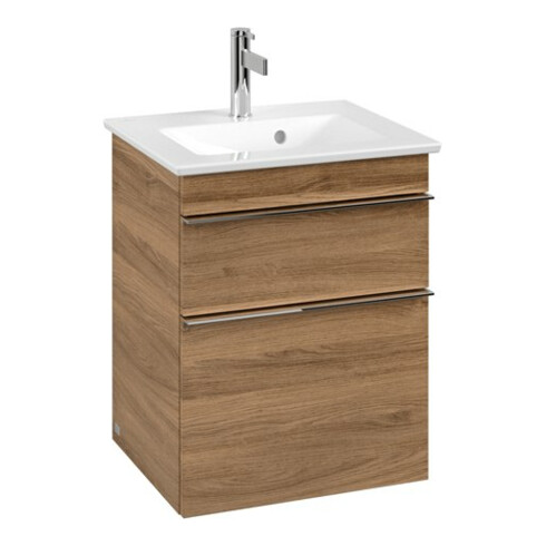 V&B Waschtischunterschrank Venticello 46,6x59x42,5cm, Griff Chrom, kansas oak