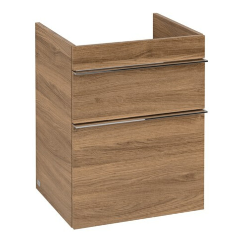 V&B Waschtischunterschrank Venticello 46,6x59x42,5cm, Griff Chrom, kansas oak
