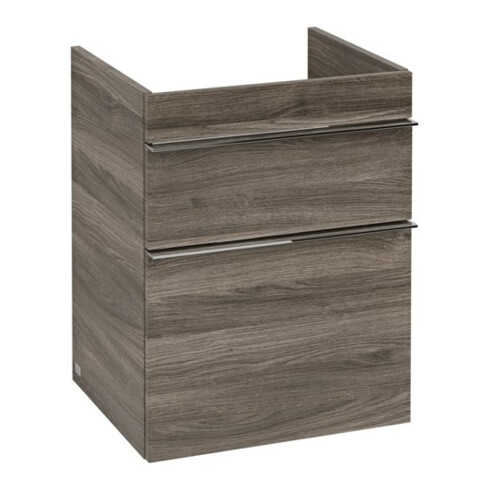 V&B Waschtischunterschrank Venticello 46,6x59x42,5cm, Griff Chrom, stone oak