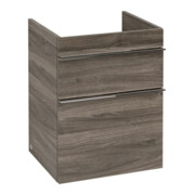 V&B Waschtischunterschrank Venticello 46,6x59x42,5cm, Griff Chrom, stone oak