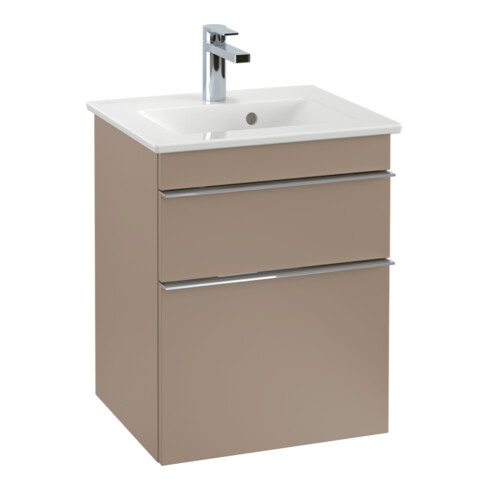 V&B Waschtischunterschrank Venticello 46,6x59x42,5cm, Griff Chrom, taupe