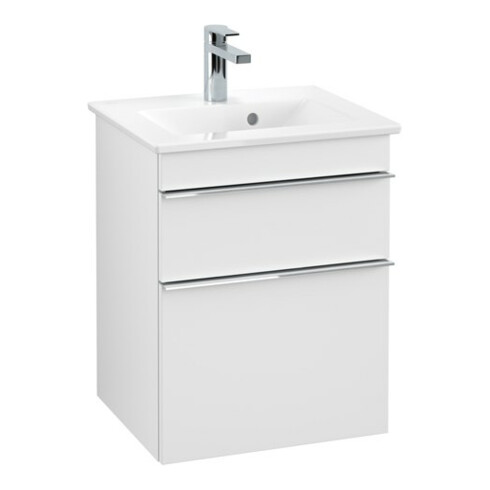 V&B Waschtischunterschrank Venticello 46,6x59x42,5cm, Griff Chrom, white matt