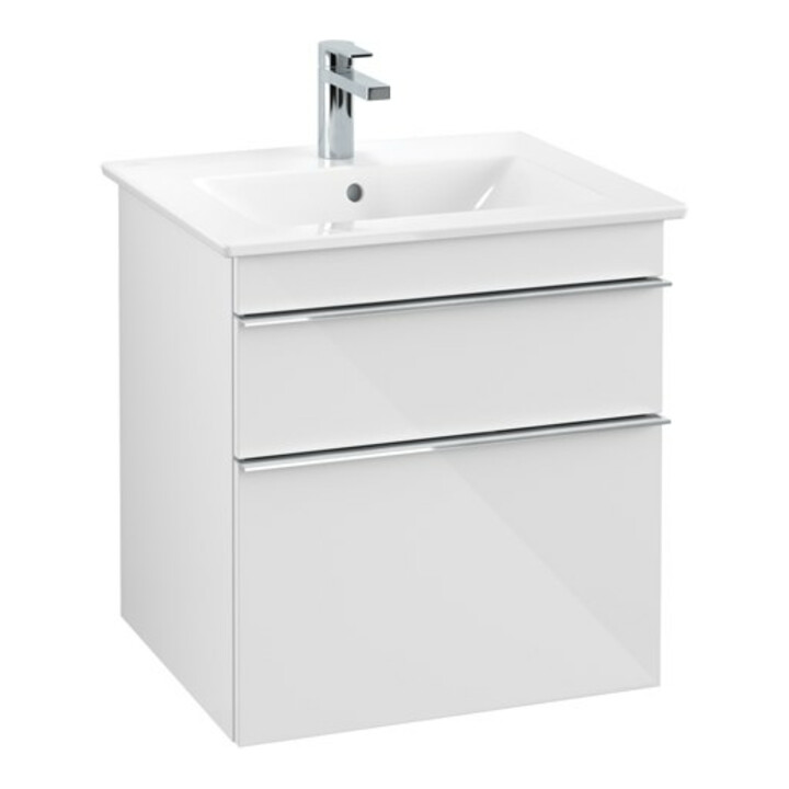V&B Waschtischunterschrank Venticello 55,3x59x50,2cm, Gr. Chrom, glossy white