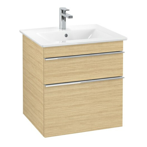 V&B Waschtischunterschrank VENTICELLO 55,3x59x50,2cm, Griff Chrom, nordic oak