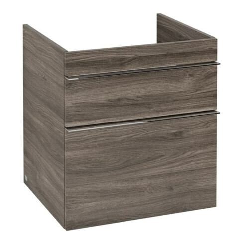 V&B Waschtischunterschrank Venticello 55,3x59x50,2cm, Griff Chrom, stone oak