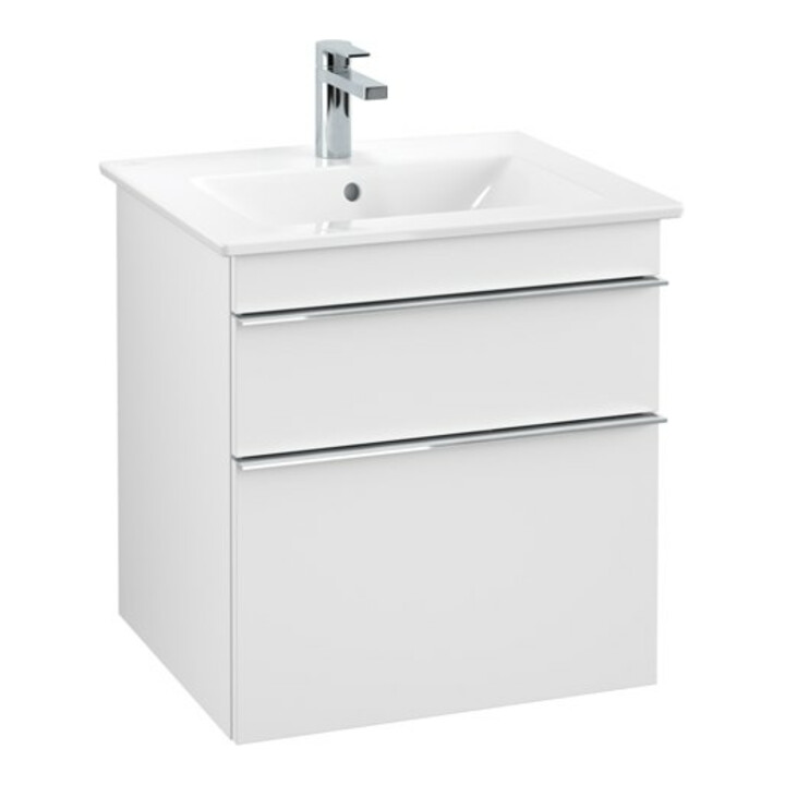V&B Waschtischunterschrank Venticello 55,3x59x50,2cm, Griff Chrom, white matt