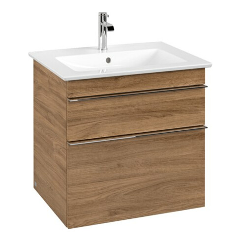 V&B Waschtischunterschrank Venticello 60,3x59x50,2cm, Griff Chrom, kansas oak