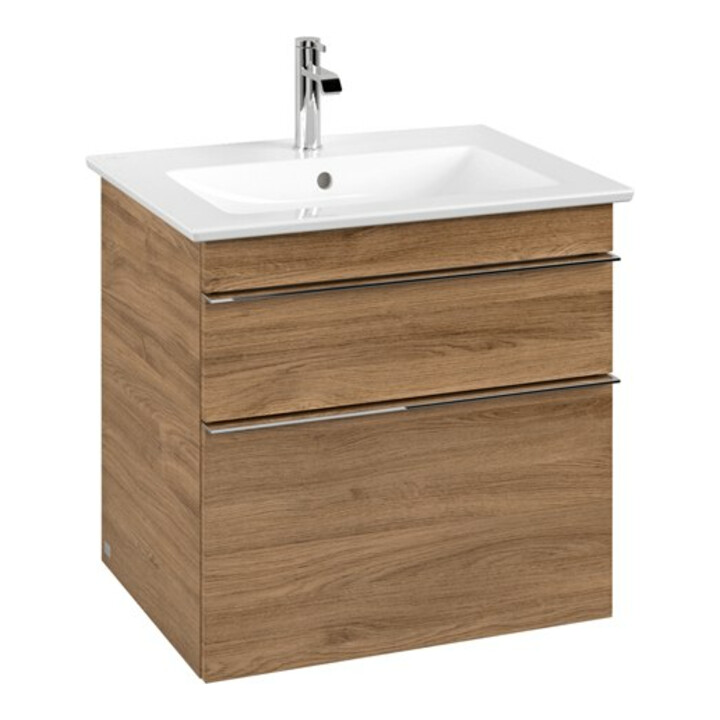 V&B Waschtischunterschrank Venticello 60,3x59x50,2cm, Griff Chrom, kansas oak