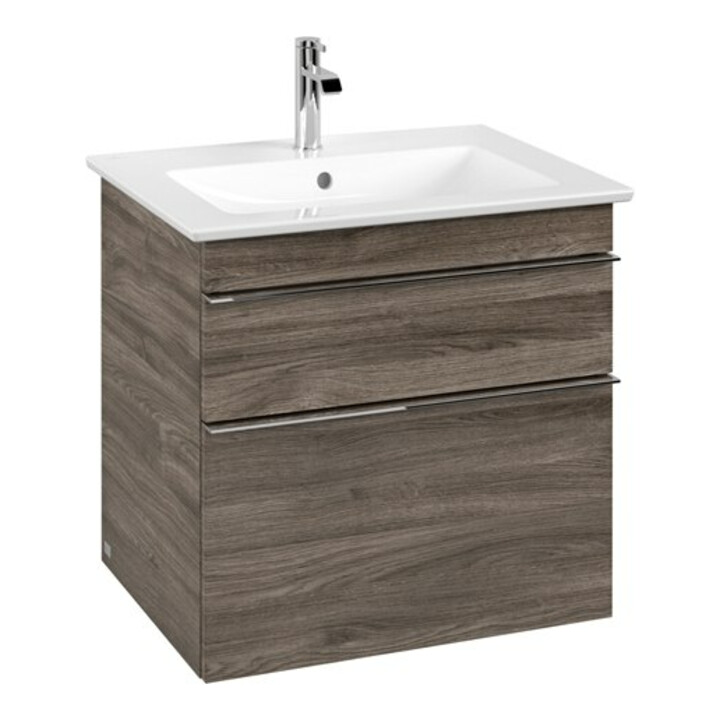 V&B Waschtischunterschrank Venticello 60,3x59x50,2cm, Griff Chrom, stone oak