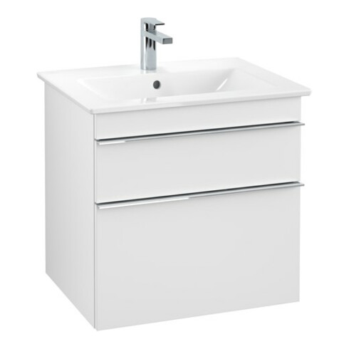 V&B Waschtischunterschrank Venticello 60,3x59x50,2cm, Griff Chrom, white matt