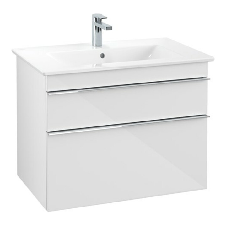 V&B Waschtischunterschrank Venticello 75,3x59x50,2cm, Gr. Chrom, glossy white