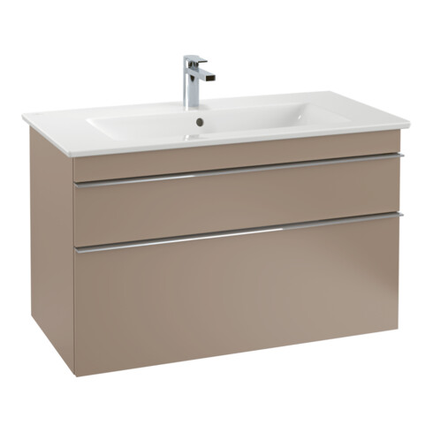 V&B Waschtischunterschrank Venticello 75,3x59x50,2cm, Gr. Chrom, volcano black