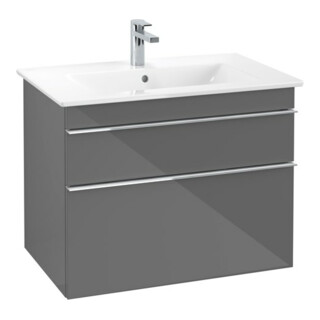 V&B Waschtischunterschrank Venticello 75,3x59x50,2cm, Griff Chrom, glossy grey