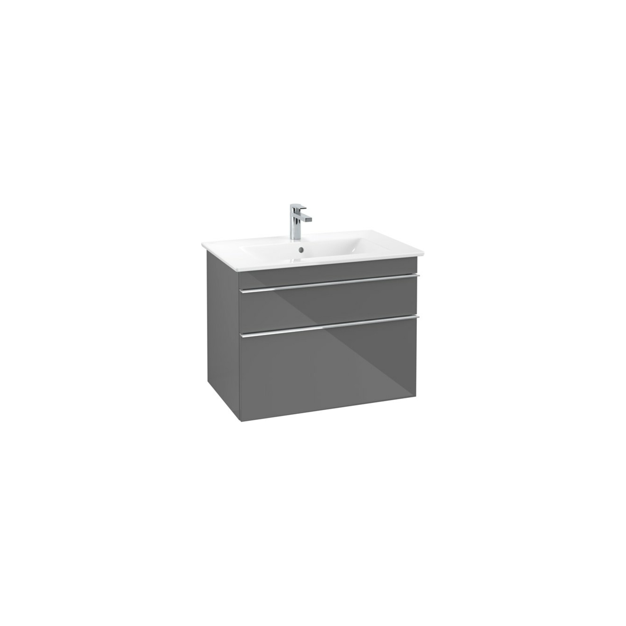 V&B Waschtischunterschrank Venticello 75,3x59x50,2cm, Griff Chrom, glossy grey ; Villeroy & Boch