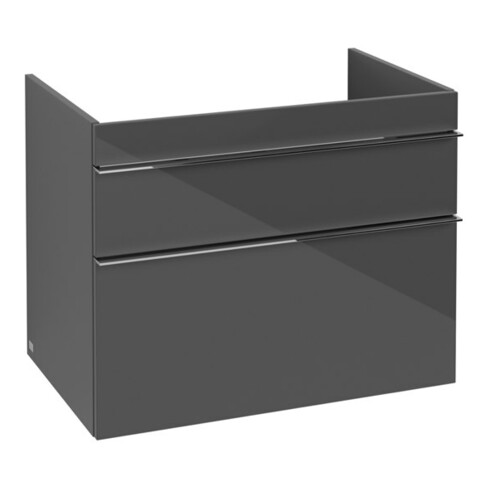 V&B Waschtischunterschrank Venticello 75,3x59x50,2cm, Griff Chrom, glossy grey