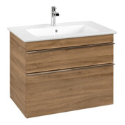 V&B Waschtischunterschrank Venticello 75,3x59x50,2cm, Griff Chrom, kansas oak