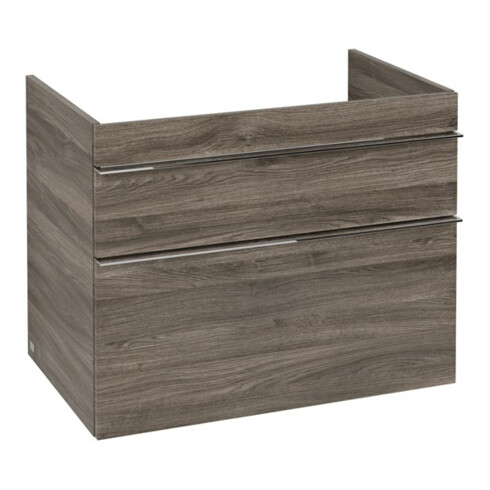 V&B Waschtischunterschrank Venticello 75,3x59x50,2cm, Griff Chrom, stone oak