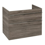 V&B Waschtischunterschrank Venticello 75,3x59x50,2cm, Griff Chrom, stone oak