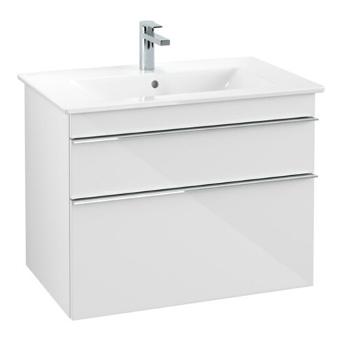 V&B Waschtischunterschrank Venticello 75,3x59x50,2cm, Gr. Chrom, glossy white