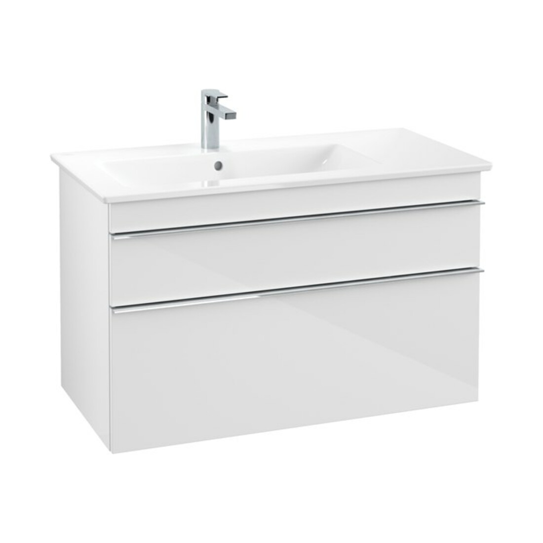 V&B Waschtischunterschrank Venticello 95,3x59x50,2cm, B li, Gr. chr, glo wh.