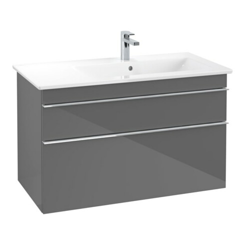 V&B Waschtischunterschrank Venticello 95,3x59x50,2cm, B re, Gr. chr, glo Gr