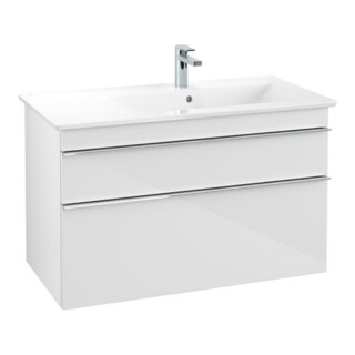 V&B Waschtischunterschrank Venticello 95,3x59x50,2cm, B re, Gr. chr, glo wh.
