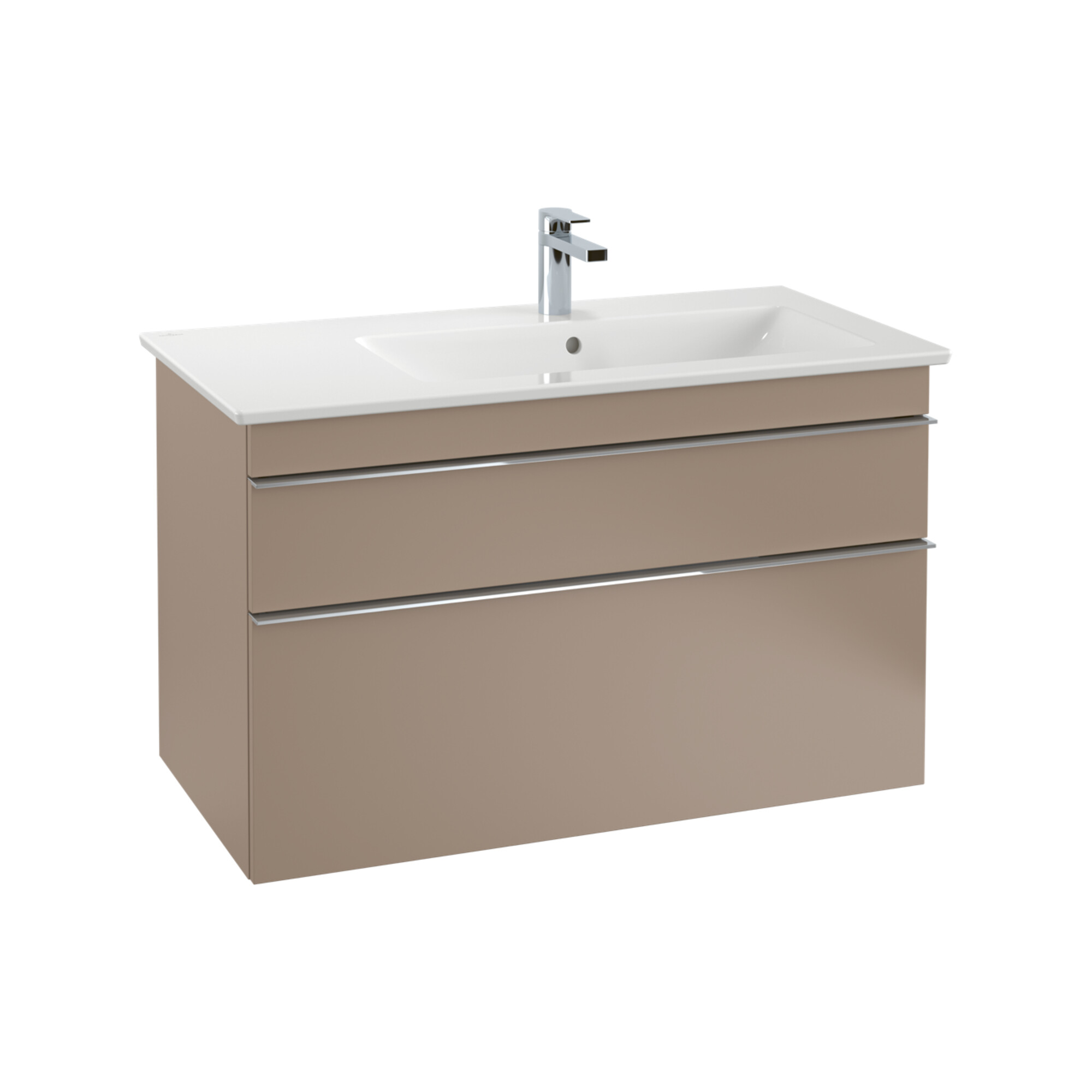 V&B Waschtischunterschrank Venticello 95,3x59x50,2cm, Beck. re, Gr. chr, taupe ; Villeroy & Boch