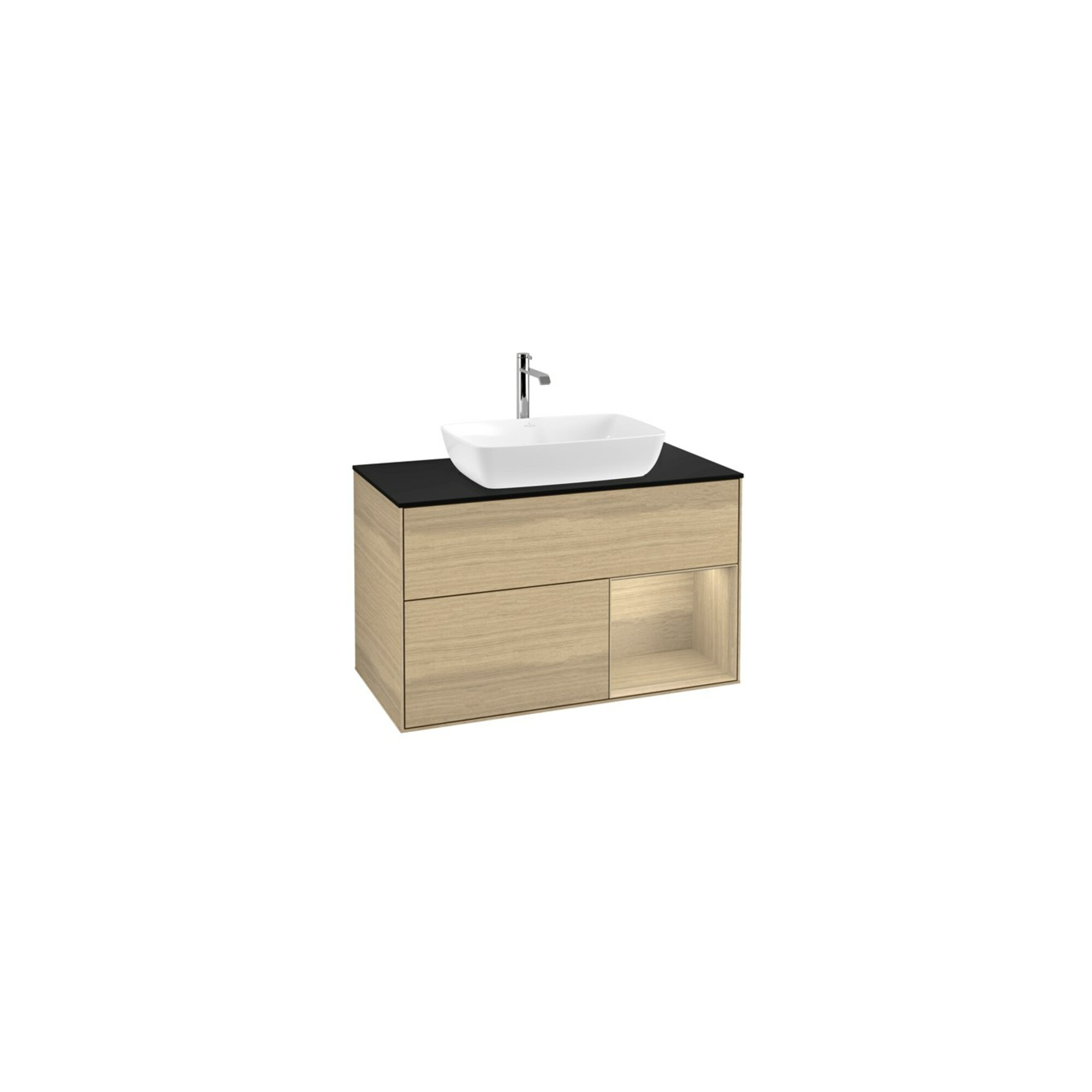V&B Waschtischunterschrank Wandbeleuchtung Finion 100, Abd.-Pl. bla m, Reg Oa ven, Oa ven ; Villeroy & Boch