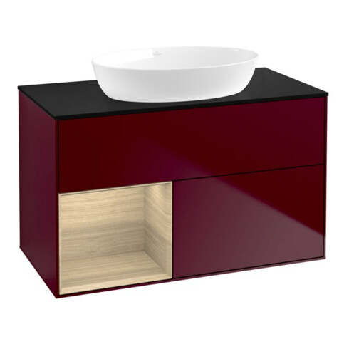 V&B Waschtischunterschrank Wandbeleuchtung Finion 100, Abd.-Pl. bla m, Reg Oa ven, Peo m