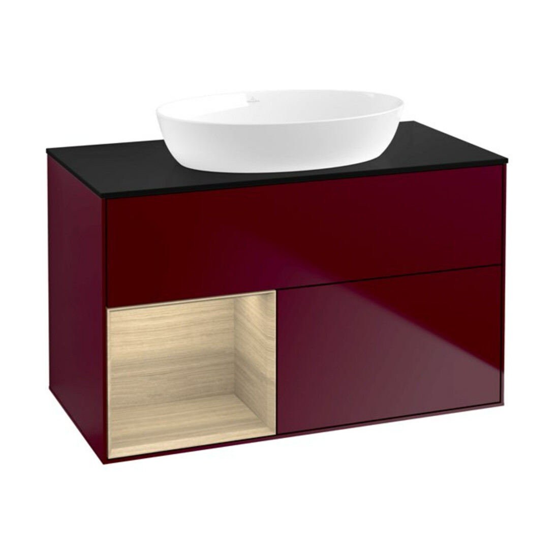 V&B Waschtischunterschrank Wandbeleuchtung Finion 100, Abd.-Pl. bla m, Reg Oa ven, Peo m